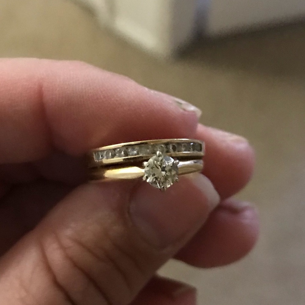 Engagement ring + wedding band